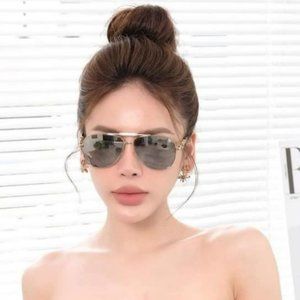 Versace VE2236 1002Z3 BRAND NEW Sunglasses Gold Silver Mirrored Polarized Unisex